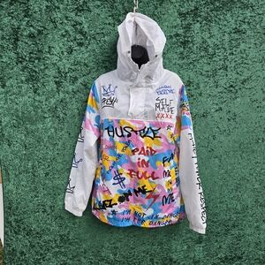 Graffiti Raincoat with Hood